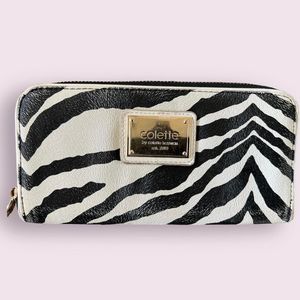 Colette Hayman Zebra Print Large Zippered Wallet